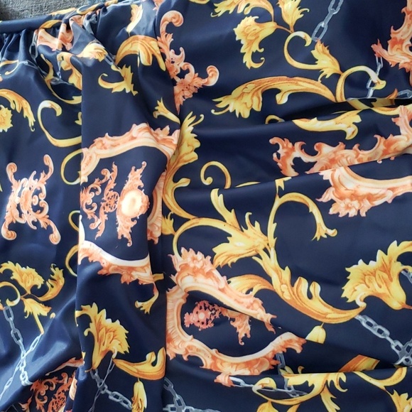 COSKAKA One Piece Ruched Retro Swimming Dress in Blue Flower 4 Size XS - Picture 8 of 13
